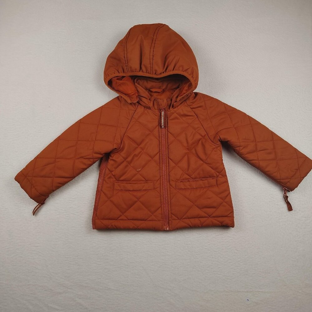 Cat & Jack Jacket Toddler Girls 3T Hooded Quilted Full Zip